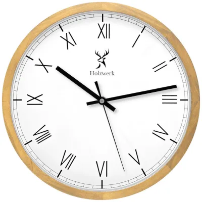 Holzwerk Wanduhr Beige 30x30x4.2 cm