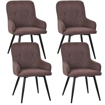 Homavo Armlehnstuhl-Set Dunkelbraun 57x87x62 cm