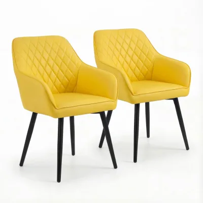 Homavo Armlehnstuhl-Set Gelb 59x78x65 cm