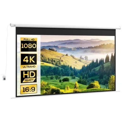 HOMCOM HOMCOM Beamer-Leinwand Elektrisch 266 x 149 cm 16:9 Projektionsleinwand, Metall