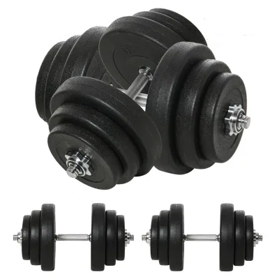 HOMCOM HOMCOM Kurzhantel-Set 40 kg, Hantelset aus Stahl 2er Set Kurzhanteln, Schwarz