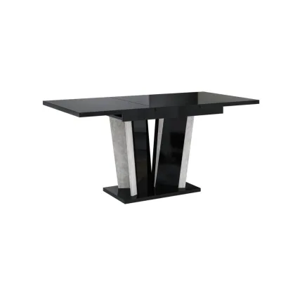 Home Collective Esstisch Schwarz Hochglanz 80x75x160 cm