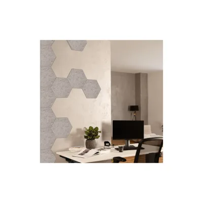 HOME DELUXE Akustikplatten Hexagon selbstklebend SILENT - 10er Set Hellgrau