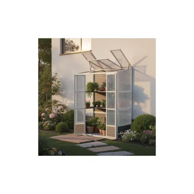HOME DELUXE Anlehngewächshaus YANA GREEN - Grau
