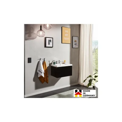 HOME DELUXE Badmöbel Komplettset WANGEROOGE S -  Schwarz Made in Germany