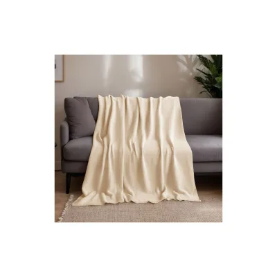 HOME DELUXE Baumwolldecke ELIA Beige - 140 x 200 cm