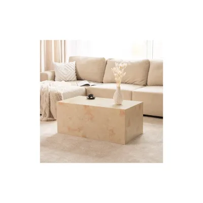 HOME DELUXE Couchtisch Marmor AMIRI L - 95 x 50 cm Sandstein
