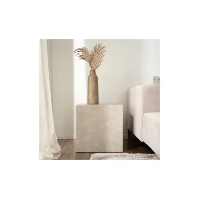 HOME DELUXE Couchtisch Marmor AMIRI M - 50 x 50 cm Beige