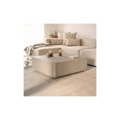 HOME DELUXE Couchtisch Marmor AMIRI XL - 95 x 95 cm Beige