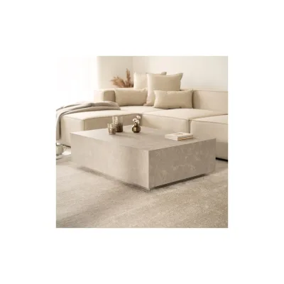 HOME DELUXE Couchtisch Marmor AMIRI XXL - 120 x 80 cm Beige