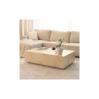 HOME DELUXE Couchtisch Marmor AMIRI XXL - 120 x 80 cm Sandstein