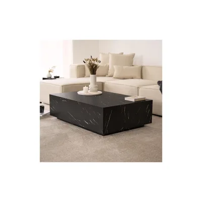 HOME DELUXE Couchtisch Marmor AMIRI XXL - 120 x 80 cm Schwarz