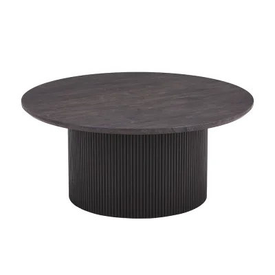 HOME DELUXE Couchtisch Rund ADELINA Dark Oak