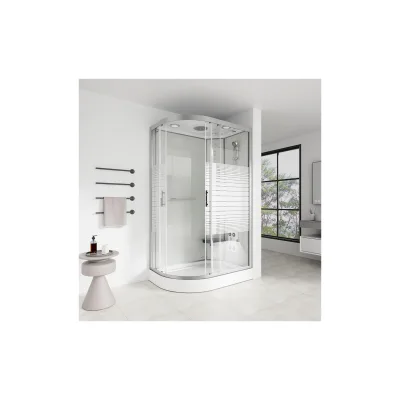 HOME DELUXE Dampfdusche mit Wasserfall und Dampfsauna WHITE PEARL - 120 x 80 cm Links