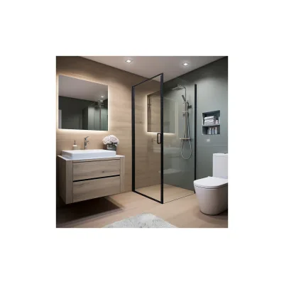 HOME DELUXE Duschkabine LIVIA Schwarz Matt - 100 x 195 cm