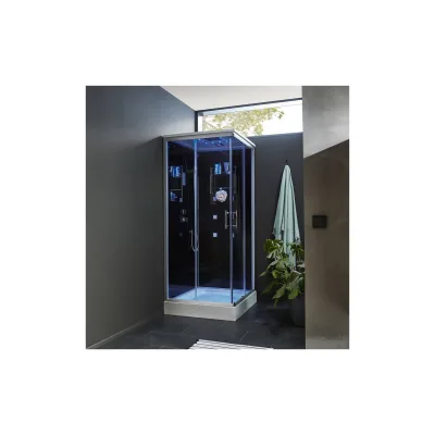 HOME DELUXE Duschkabine mit LED-Beleuchtung WAVE S - 90 x 80 cm