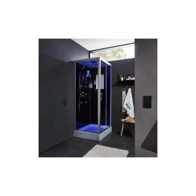 HOME DELUXE Duschkabine mit LED-Beleuchtung WAVE XL - 120 x 80 cm