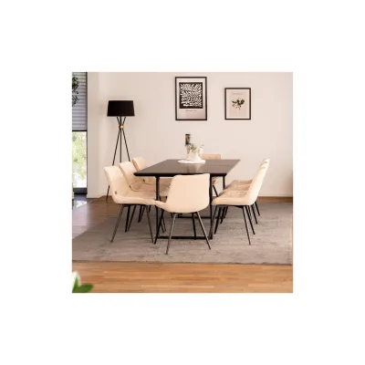 HOME DELUXE Esstisch Eckig Ausziehbar AVENCIA inkl. U-Fuß - 160-200 x 100 cm Dark Oak