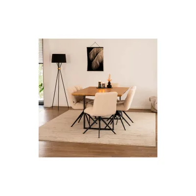 HOME DELUXE Esstisch Eckig Ausziehbar AVENCIA inkl. U-Fuß - 160-200 x 100 cm Light Oak