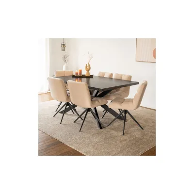 HOME DELUXE Esstisch Eckig AVENCIA inkl. Sternfuß - 160 x 100 cm Dark Oak