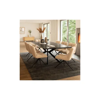 HOME DELUXE Esstisch Eckig AVENCIA inkl. Sternfuß - 200 x 120 cm Dark Oak