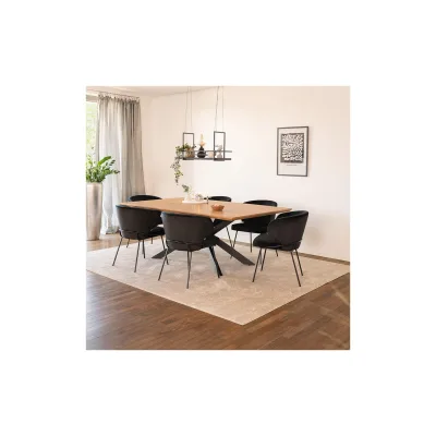 HOME DELUXE Esstisch Eckig AVENCIA inkl. Sternfuß - 200 x 120 cm Light Oak