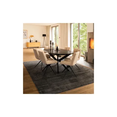 HOME DELUXE Esstisch Oval Ausziehbar AVENTI inkl. Sternfuß - 160-200 x 100 cm Dark Oak