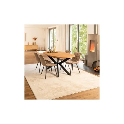 HOME DELUXE Esstisch Oval Ausziehbar AVENTI inkl. Sternfuß - 160-200 x 100 cm Light Oak