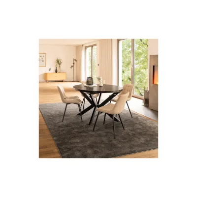 HOME DELUXE Esstisch Rund Ausziehbar AVENTURA inkl. Sternfuß - 120-160 x 120 cm Dark Oak