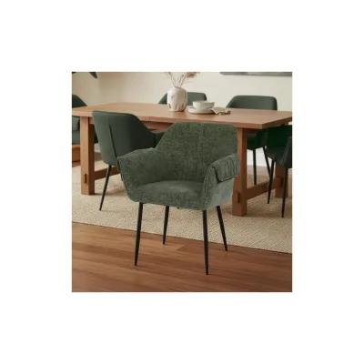 HOME DELUXE Esszimmerstuhl chenille CHENO - 6er Set Grün