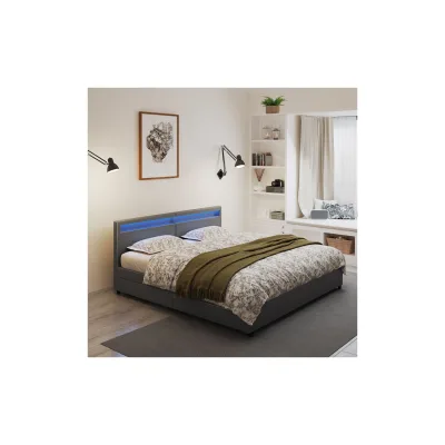 HOME DELUXE Familienbett mit Schubladen NUBE - 270 x 200 cm mit Matratze Dunkelgrau