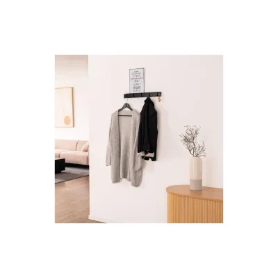 HOME DELUXE Garderobenleiste HOOK inkl. Haken und Magnete - Schwarz