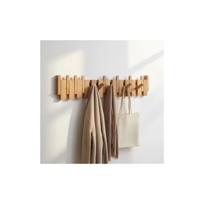 HOME DELUXE Garderobenleiste PORTE Hellbraun - 80 x 15 cm