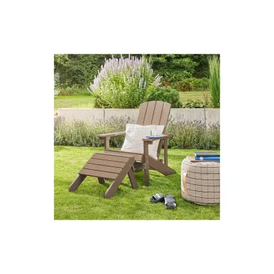 HOME DELUXE Gartenstuhl FAREA inkl. Hocker – Braun