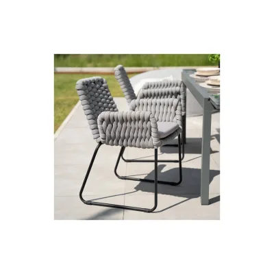 Home Deluxe Gartenstuhl Hellgrau 63x85x62 cm