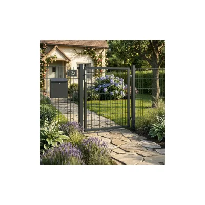 HOME DELUXE Gartentor für Doppelstabmattenzaun PORTARIUS - 100 cm Anthrazit