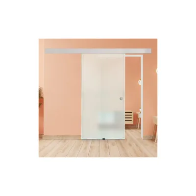 HOME DELUXE Glasschiebetür SAPHIR – 205 x 105 cm Milchglas