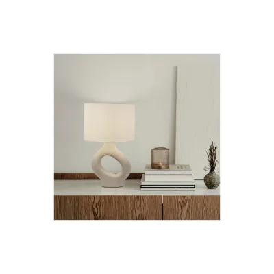 HOME DELUXE Große Tischlampe asymmetrisch LOLA - Beige