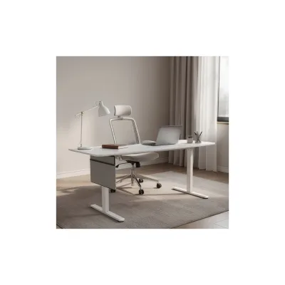 HOME DELUXE Höhenverstellbarer Schreibtisch ELMO Weiß - 160 x 60 cm