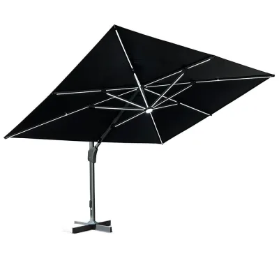 Home Deluxe LED Sonnenschirm DIARO - 400 x 300 cm Ohne Schirmständer