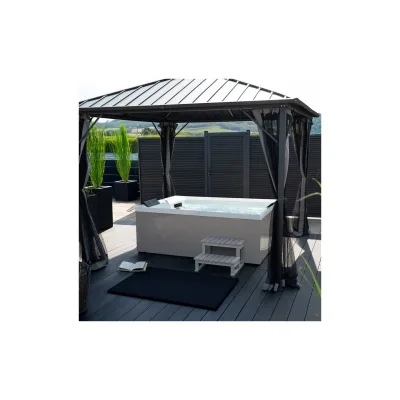 HOME DELUXE Outdoor Whirlpool NIMBUS DELUXE mit Treppe und Thermoabdeckung - 190 x 140 cm für 2 Personen