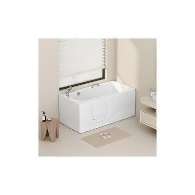 HOME DELUXE Seniorenbadewanne liegend mit Whirlpoolfunktion VITAL M -  153 x 76 cm Links