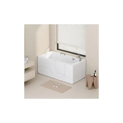 HOME DELUXE Seniorenbadewanne liegend mit Whirlpoolfunktion VITAL M -  153 x 76 cm Rechts