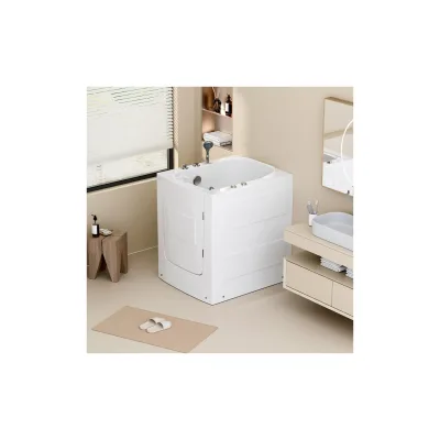 HOME DELUXE Seniorenbadewanne sitzend mit Whirlpoolfunktion VITAL L -  85 x 95 cm Rechts