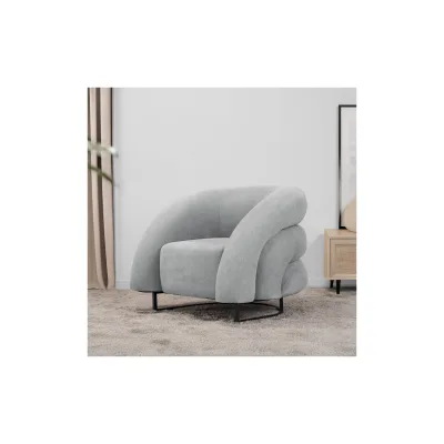 HOME DELUXE Sessel MACA - Samtgewebe Grau