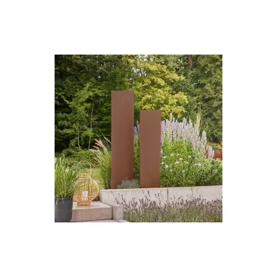 HOME DELUXE Sichtschutz aus Cortenstahl AURA - 148 cm Rostoptik - Made in Germany