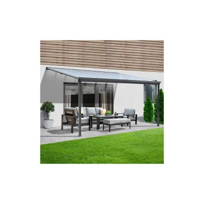 HOME DELUXE Terrassenüberdachung SOLIS - 312 / 320 x 300 / 303 x 278 / 226 cm Grau