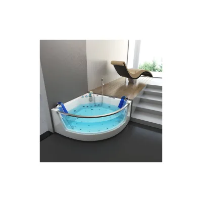 HOME DELUXE Whirlpool Badewanne mit Lichttherapie ATLANTIC L 140 x 140 cm