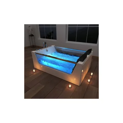 HOME DELUXE Whirlpool Badewanne mit Lichttherapie ATLANTIC XL 180 x 120