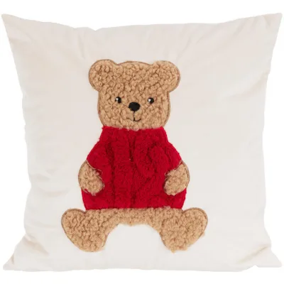 Home Styling Collection Dekokissen Weiß, Braun 40x40 cm